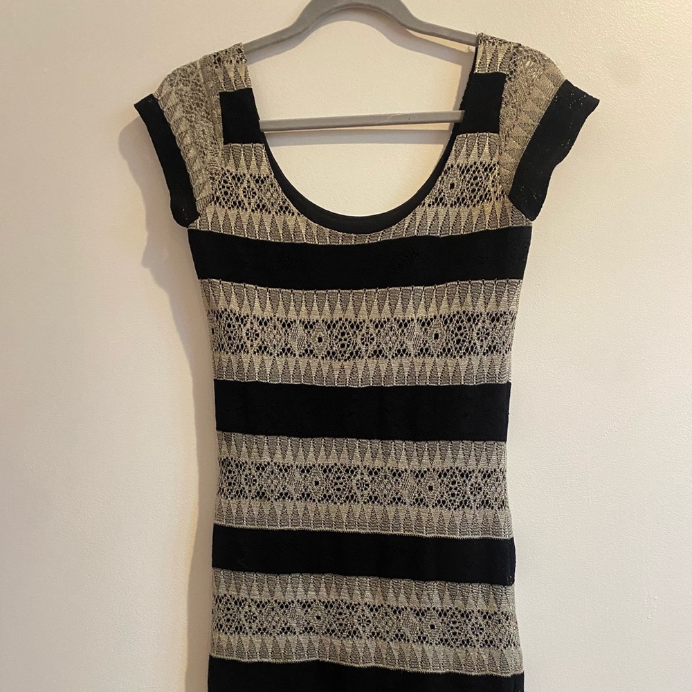 Eight sixty black and gold bodycon dress